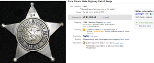 5. Top Badge Sold for $1,180.65. on eBay