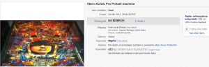 4. Top Coin Operated & PinBall Machine Sold for $3,950.01. on eBay