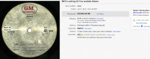 1. Top Record Sold for $16,101. on eBay