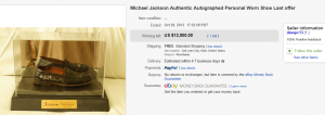 1. Most Expensive Memorabilia Sold for $12,500. on eBay