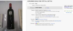 1. Top Wine Sold for $1,724. on eBay