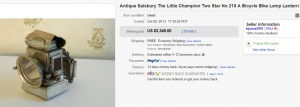 1. Most Expensive Lamp Sold for $3,349. on eBay