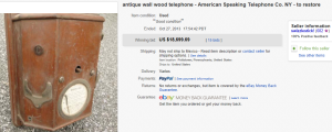 1. Top Telephone Sold for $18,699.69. on eBay