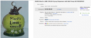 1. Top Syrup Dispenser Sold for $3,106. on eBay