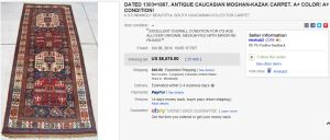 2. Top Rug & Blanket Sold for $6,575. on eBay