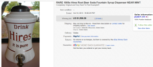 2. Top Syrup Dispenser Sold for $1,500. on eBay