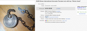 2. Most Expensive Locks Sold for $1,125. on eBay