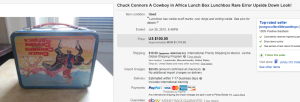 Chuck Connors A Cowboy in Africa Error Upside Down Lunch Box Lunch Box