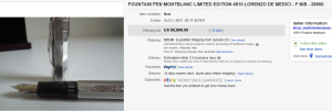 2. Most Expensive Pent Sold for $5,899. on eBay