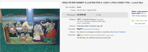 1930’s Peter Rabbit Illustrator H. Cady Litho Candy Pail Lunch Box