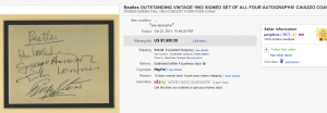 3. Most Expensive Memorabilia Sold for $7,600. on eBay