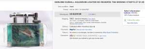 2. Most Expensive Lighters  Sold for $3,815.99. on eBay