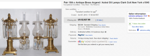 3. Most Expensive Lamp Sold for $2,927.99. on eBay