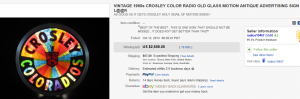 4. Top Radio Sold for $2,605. on eBay