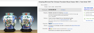 4. Top Vase Sold for $9,300. on eBay