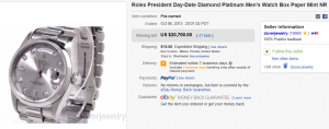 4 Rolex President Day-Date Diamond Platinum Men's Watch