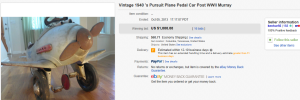 5. Most Expensive Pedal Car Sold for $1,000. on eBay