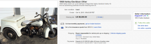 5. Most Expensive Motorcycle Sold for $8,200. on eBay