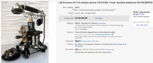 5. Top Telephone Sold for $2,226. on eBay