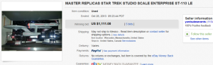5. Top Star Trek Sold for $1,111. on eBay