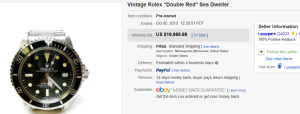 5. Top Rolex Sold for $19,988.88. on eBay