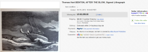 5. Most Expensive Lithograph Sold for $3,050. on eBay