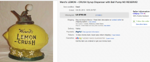 5. Top Syrup Dispenser Sold for $760. on eBay