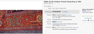 5. Top Rug & Blanket Sold for $2,940. on eBay