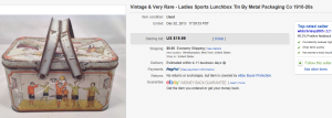 1910-20's Ladies Sports Lunchbox Tin 
