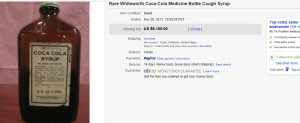 Top Coca Cola Sold for $8,100. on eBay