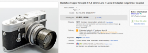 1. Top Camera Sold for $12,101.80. on eBay
