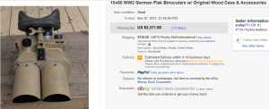 2. Top Binocular Sold for $3,311. on eBay