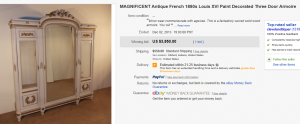 2. Top Furniture Sold for $3,850. on eBay