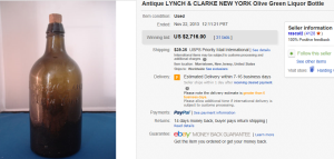 2. Top Bottle Sold for $2,716. on eBay