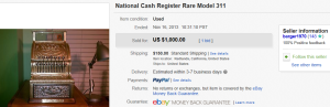 2. Top Cash Register Sold for $1,000. on eBay