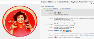 1966 Coca Cola Coke Mexican Tray