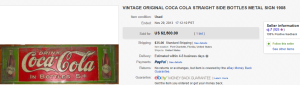  Top Coca Cola Sold for $2,500. on eBay