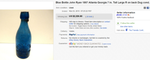 4. Top Bottle Sold for $2,225. on eBay