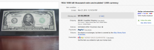 1. Top Currency Sold for $2,555. on eBay