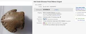 1. Top Fossil Sold for $766.33. on eBay