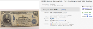 2. Top Currency Sold for $1,651. on eBay