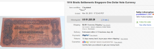 5. Top Currency Sold for $1,225.28. on eBay