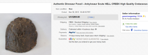 5. Top Fossil Sold for $265. on eBay