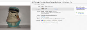 1. Top Cookie Jars Sold for $611. on eBay
