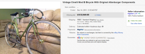 1. Top Bicycle Sold for $3,949. on eBay