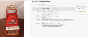 1. Top Cash Register Sold for $1,040. on eBay