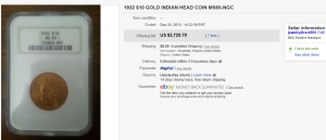 2. Top Error Sold for $2,725.75. on eBay