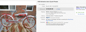 2. Top Bicycle Sold for $2,503. on eBay