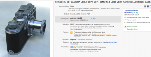 2. Top Camera Sold for $2,954.90. on eBay