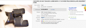3. Top Binocular Sold for $2,400. on eBay